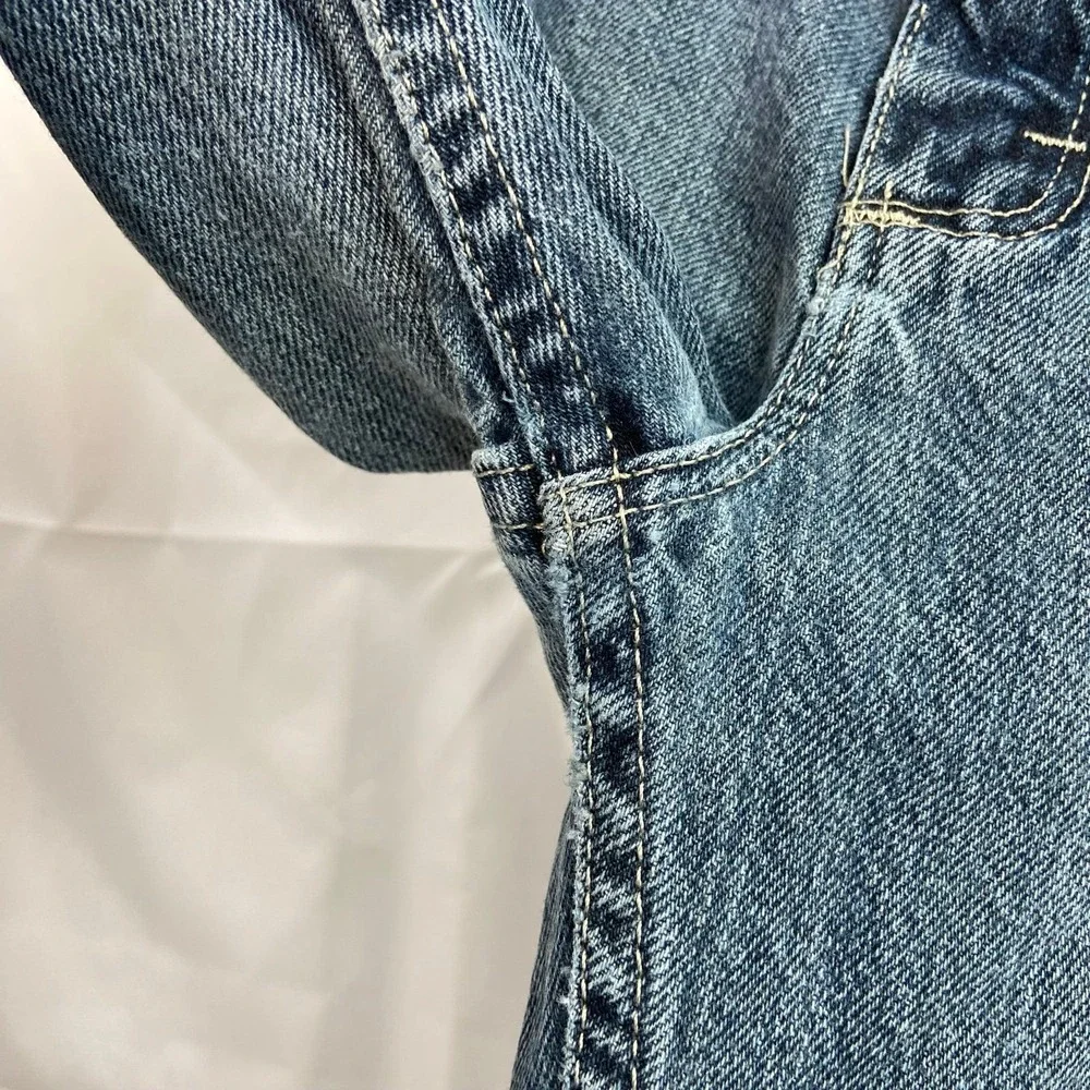 Wrangler youth light/medium wash blue denim‎ adjustable straight cotton jeans 10